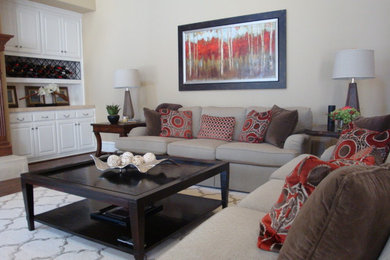Example of a large transitional family room design in Dallas