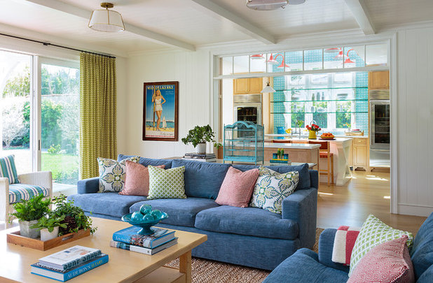 Beach Style Family Room by Alison Kandler Interior Design