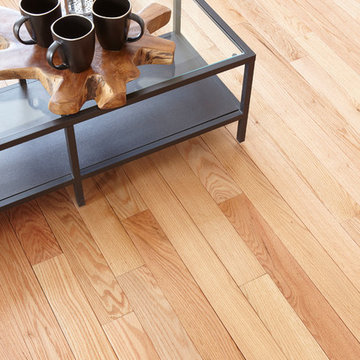 Modern, Bright Living Room - Piedmont Solid, Natural Red Oak Hardwood