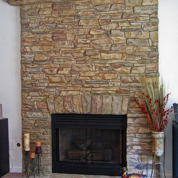 Indoor Stone Like Fireplace
