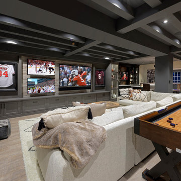 Industrial Chic Sports Enthusiast's Basement