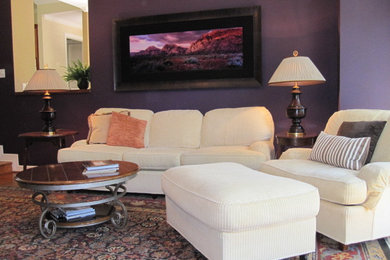 Transitional family room photo in Austin