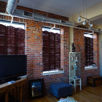 Interior thin brick veneer in Industrial style condo.