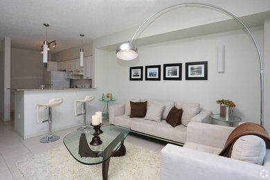 Example of a mid-sized minimalist family room design in Miami