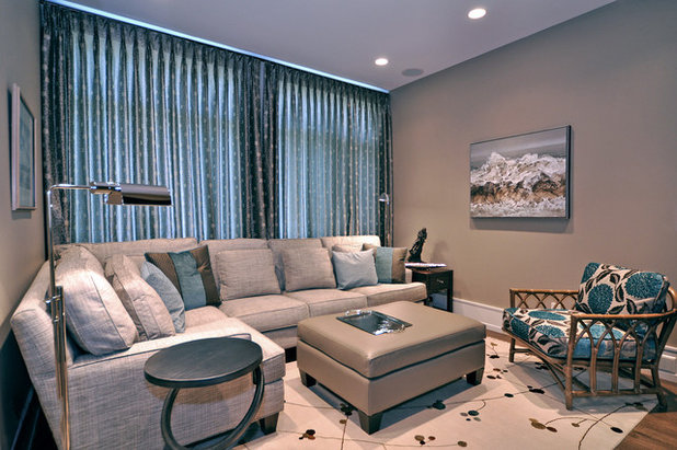 Transitional Family Room by Bruce Johnson & Associates Interior Design