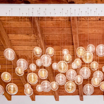 KADUR DRIZZLE | Custom Blown Glass Family Room Chandelier