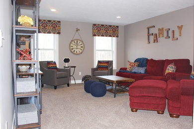 Example of an arts and crafts family room design in Grand Rapids