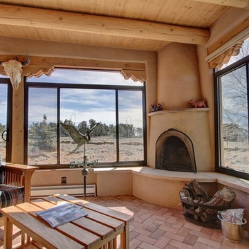 Kiva Fireplace With A View