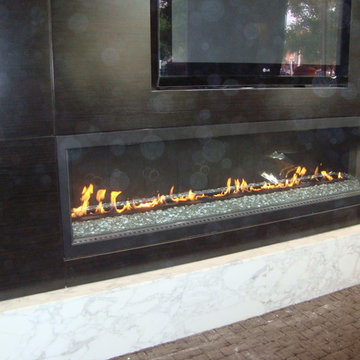 Large linear fireplaces