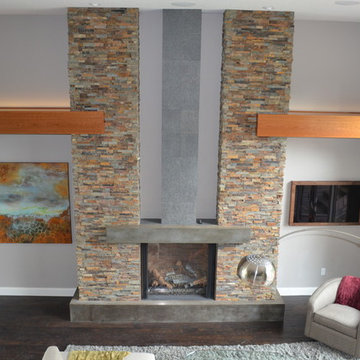 Large, Modern Fireplace