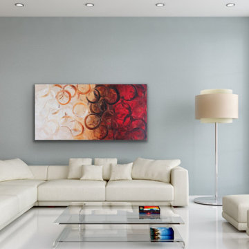 large red beige art Modern Contemporary Paintings for Family Room