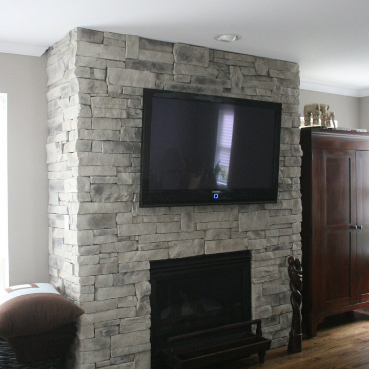 Real Stone Fireplace Houzz