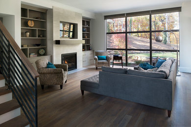 Inspiration for a transitional family room remodel in Atlanta