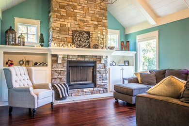Inspiration for a craftsman family room remodel in Other
