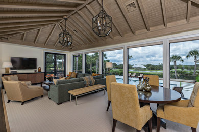 Example of a trendy family room design in Miami