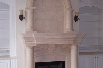 Limestone Fireplace Surrounds / Seville with arched overmantel