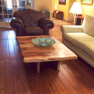 Live Edge Spalted Elm Coffee Table with Precious Stone Inlay
