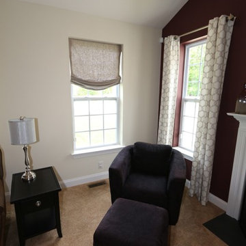 Living Room custom drapery and Roman Valances