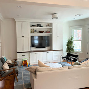 Living Room with Custom Built-In Media Center
