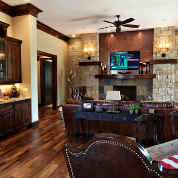 Lodge Inspired Residence - Open Concept Kitchen, Dining, Living Room