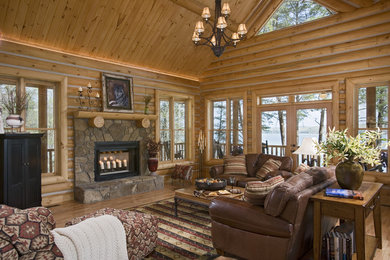 Log and Timber Lake House family room