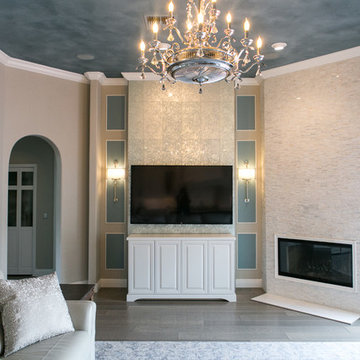 Luxurious Tile Fireplace and Entertainment Wall