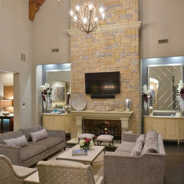 Luxury Residence, Family room Southlake Texas by Carrie Maniaci, M2 Design Group