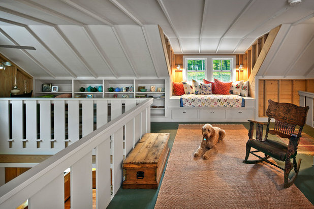 Farmhouse Family Room by Albertsson Hansen Architecture, Ltd