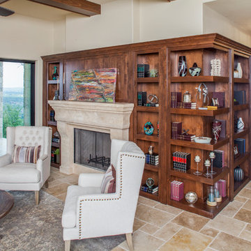Main living and library wall- 2014 Parade Home in Willie Nelson's Tierra Vista