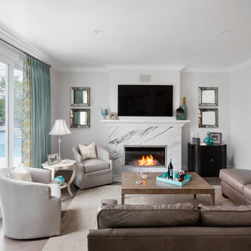 Major Transformation in this Transitional Family Room