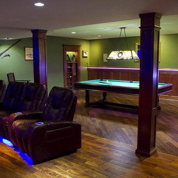 Man Cave with Theater, Pool Table & Bar
