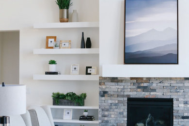 Elegant family room photo in Salt Lake City