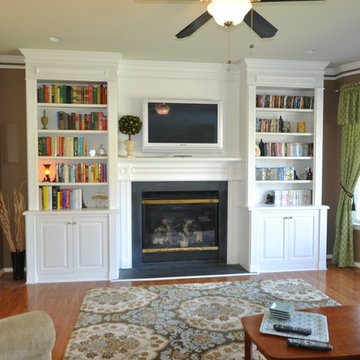 Mantle and Bookcases