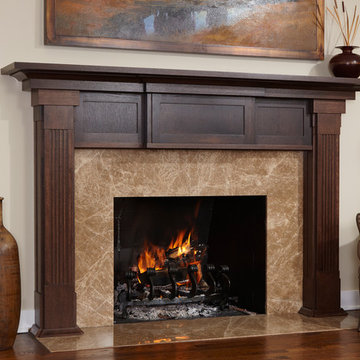 Marble and Oak Fireplace surround