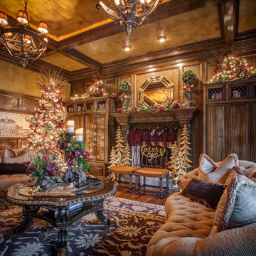 Marge Carson Family Room Decorated for Christmas