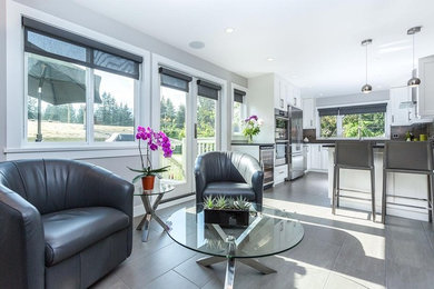 Example of a family room design in Vancouver