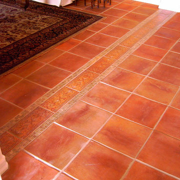 Mexican Saltillo Tile with Custom Edge - Floor Design