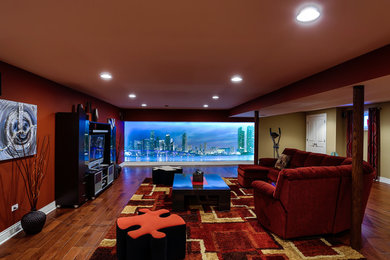 This is an example of a contemporary games room in Chicago.