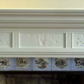 Millmade Fireplace with Custom Tile Surround