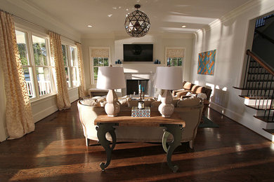 Family room - transitional family room idea in Charlotte