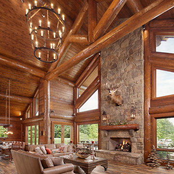 Modern Day Log Cabin - The Bowling Green Residence - Great Room