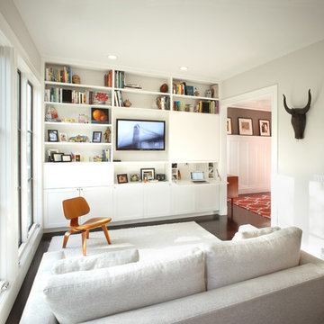 Modern Family Room with Entertainment Center