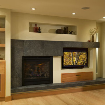 Modern Fireplace with TV