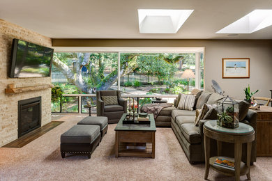 Example of a transitional family room design in San Francisco