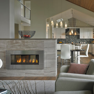 Modern Open Living, Dining and Kitchen Space