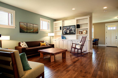 Inspiration for a timeless family room remodel in Portland