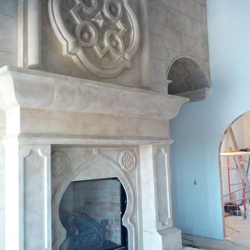 Morrocan  Mantel with Overmantel and cladding