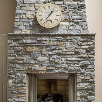 Mosholu Real Thin Stone Veneer Interior Fireplace