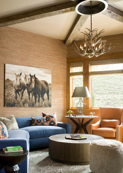 Rustic Family Room by Studio 80 Interior Design