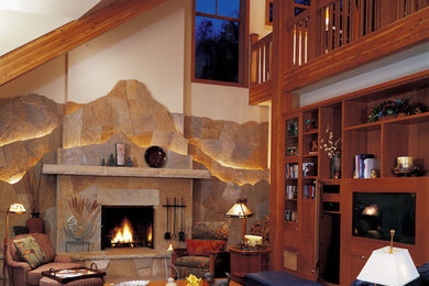 Example of a classic family room design in Denver